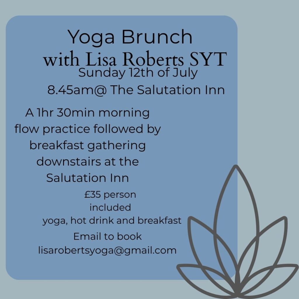 July Yoga Brunch event poster