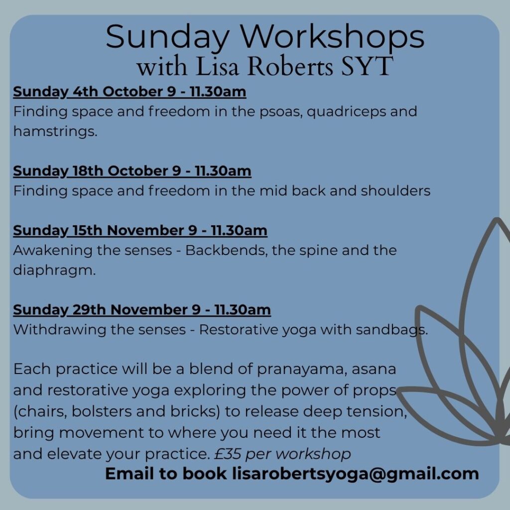 Sunday Workshops with Lisa Roberts event poster